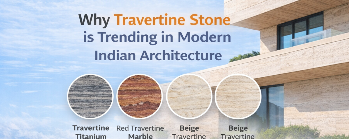 Travertine stone in modern Indian design